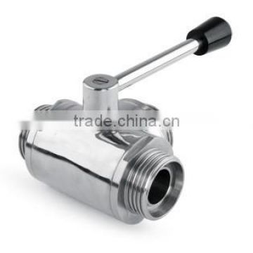 stainless steel sanitary 3 way butterfly-type ball valve