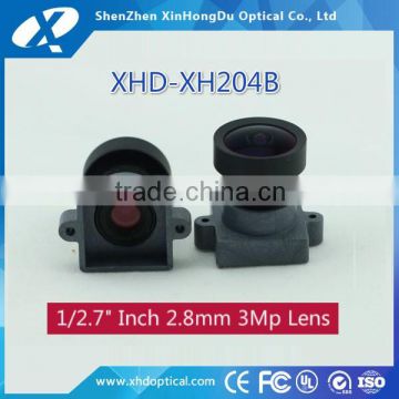 HD 3MP 1/2.7" 2.8mm 153 degree automotive lens m12 board cctv lens with m12 mount lens holder