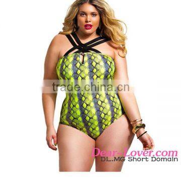 Snake Crisscross Strap Plus Size soft xxxxl sex girl swimsuit picture