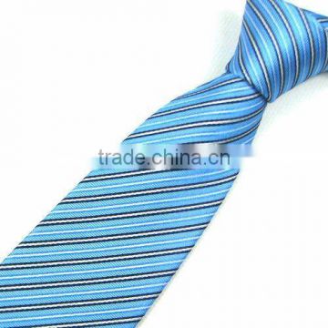 Men's blue striped tie, business tie, dress tie