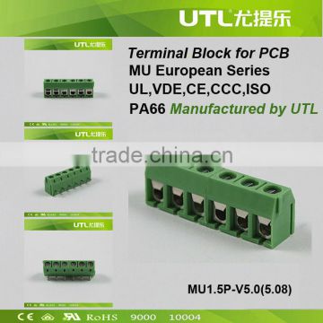 New spring UTL product MU1.5P-V5.0(5.08) PCB Barrier Mount Terminal Connector
