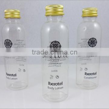 30ml 40ml disposable hotel PVC/PETG bottle for shampoo body lotion with aluminum cap/empty bottles packaging