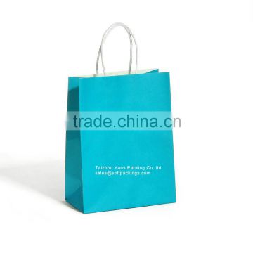 wholesale resuable shopping bag, new design colored take away kraft paper bag with flat bottom, promotion paper bag for packing