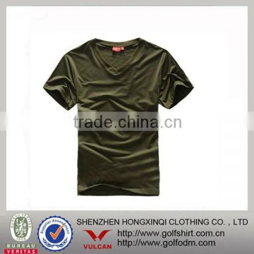 Cotton spandex V neck T-shirts