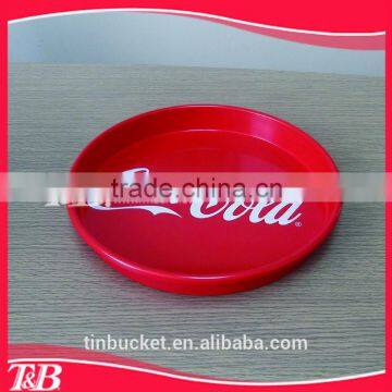 glossy color printing round tin tray