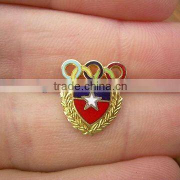 2012 olympic pin, 5 rings with flag red 2 pins badges