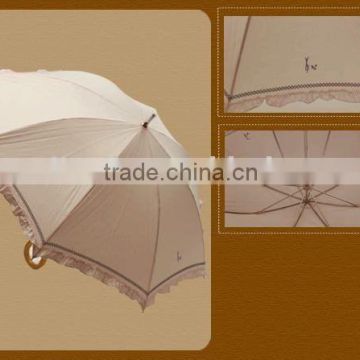 wooden shaft straight umbrella;golf umbrella