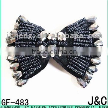 Jet hematite Black Color Glass Beads Decorated Shoe Bow