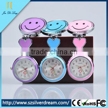Latest heart shape style smile cute alloy nurse quartz watch