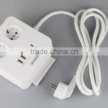 Competitive price top sale 2 Germany outlets with 4 type A usb port and 1 type C usb port