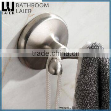 Customized Latest Styles & Innovations Zinc Alloy Brush Nicked Bathroom Sanitary Items Wall Mounted Double Robe Hook