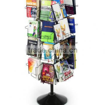 Countertop Book Holder with Sign Clip,metal display stand Countertop, 8 Pockets - Black