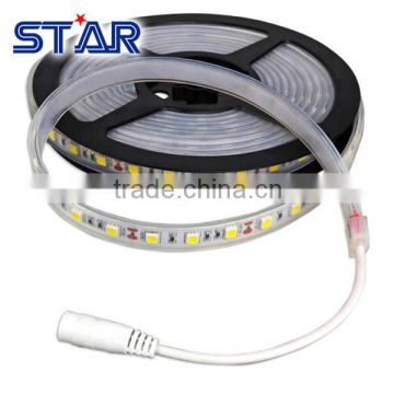 5m 5050 12V 60led/m Flexible LED Ribbon strip light White color Silicon tube cover waterproof