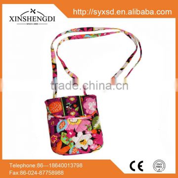 wholesale high quality floral quilted cotton crossbody purse,mini crossbody bag