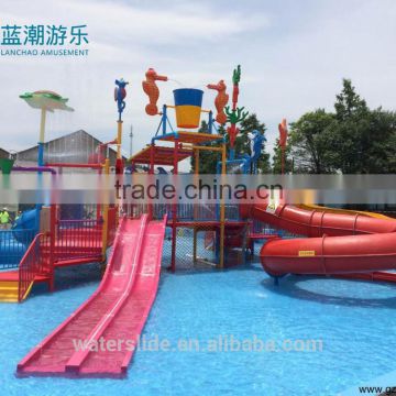 Amusement park fiberglass water playround children spiral slide