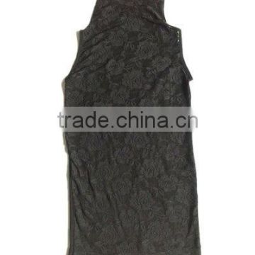 lace front sleeveless long high neck tank top camisole