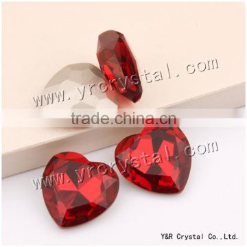 4827 Crystal Beads 28mm Siam Color Red Heart Shaped Glass Stones For Jewelry