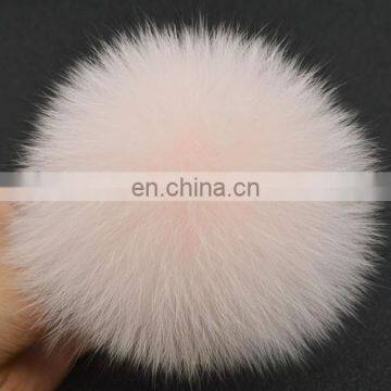 Wonderful full round real fox fur made dyed wholesale pom pom fur