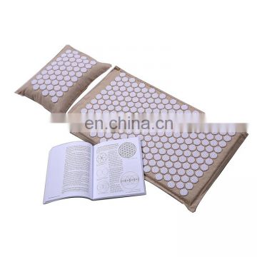 High Quality Coconut Linen Back Pain Acupressure  Mat and pillow set