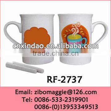 2015 New Coffee Designed Personalized Customized Porcelain Coffee Cup with Chalk