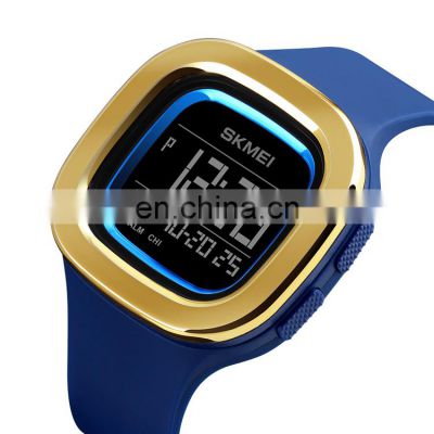New items Skmei 1580 square digital watches for men plastic strap waterproof 5 ATM stainless steel back cheap sports digital wat