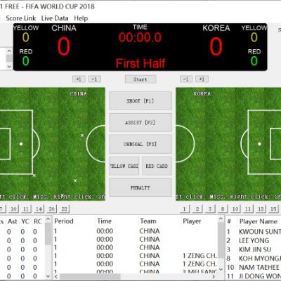 Football match technical statistics software
