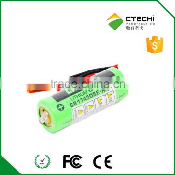 battery CR17450SE-R,3V PLC lithium battery with connector