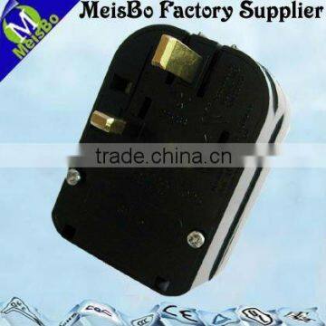 13A black uk plug adapter with fuse