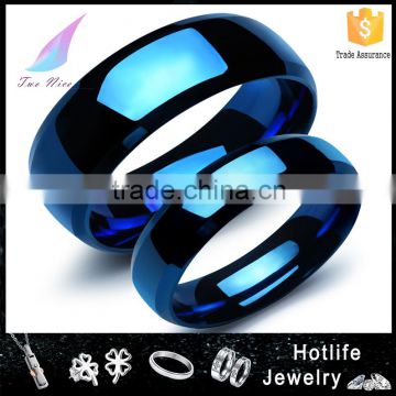 blue plated jewelry for couple wholesale stainless steel ring band