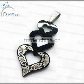 Custom jewelry wholesale big necklace pendant stainless steel cute heart charms and pendants jewelry