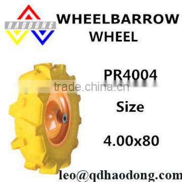 4.00-8 Steel rim wheelbarrow PU wheels