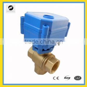 3 way T flow motorizd water ball valve DC12V 1/2"