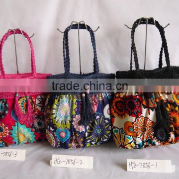 2015 Paper straw bag type tote for ladies made from paper fabric