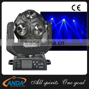 NEW!12pcs 12w 4in1 LEDs beam 360 rotation led football moving head stage lights moving head