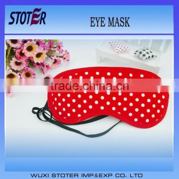 red satin with white dot eye masks/eye shades