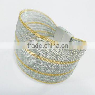 Two Tone Color Stainless Steel Mesh Bracelet