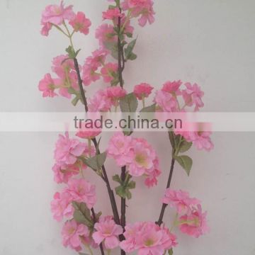 artificial plant pink Silk cherry branch ,fabric cherry blossom for chirstmas decorations