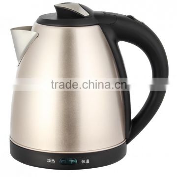 Daily home use 1.8L stainless steel electric kettle with ON OFF switch PTC keep warm function