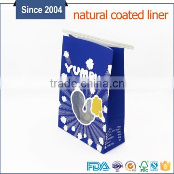 High quality reusable kraft paper bag with tin tie for popcorn