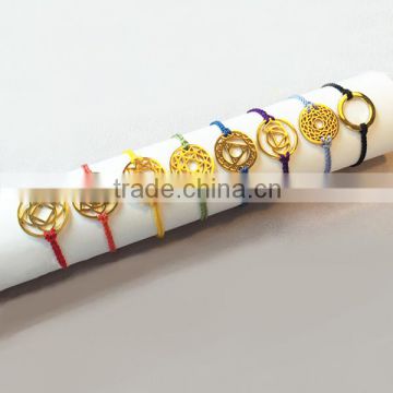 Hotsale stainless steel chakra jewelry gold plate chakra charm bracelet