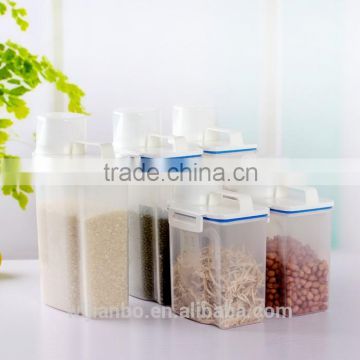 Kitchen Plastic Dry Food Dispenser Box Cereal Nuts Rice Beans Storage Container with Lid