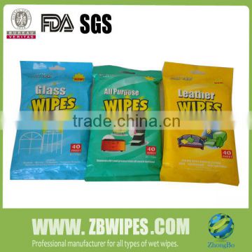 OEM Manufacturer Leather Wipes / Glass Wipes / All Purpose Wipes