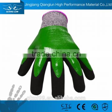 QL nitrile coated safety glove cut level 5 work gloves