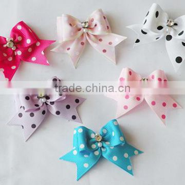 Polka dot Printed Layer bows for cats with stones