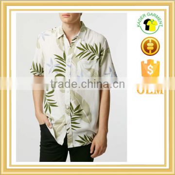 custom quality top cotton printed men's hawaii shirt