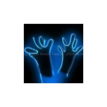 Wholesales Stage Fluorescent LED Gloves USB Charging Light Up Party Gloves