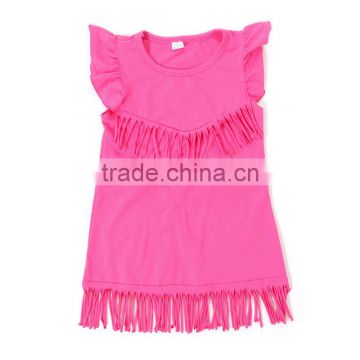 baby girls tassels cotton dress boutique all-match clothing kids wear fringe multi color mint M7031507