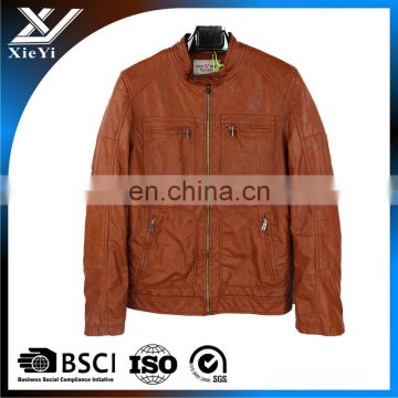 2016 fashion style Mens PU leather jacket winter jacket