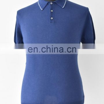Fashionable men knitted cotton polo shirt