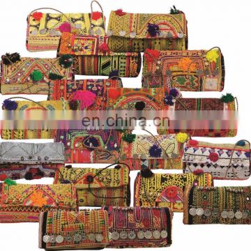 banjara Indian Vintage tribal boho gypsy ethnic clutch purse bag Handmade WITH TASSEL Tribal Gypsy Banjara clutch jaati work bag